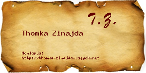 Thomka Zinajda névjegykártya